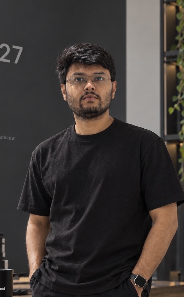 Biswarup Mondal, in a black t-shirt, hands in pockets